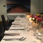long table setting in the private dining room at Georges in Adelaide CBD